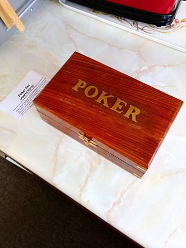Wooden casino poker set box - set,