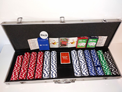 Large poker chip set aluminium - chip,