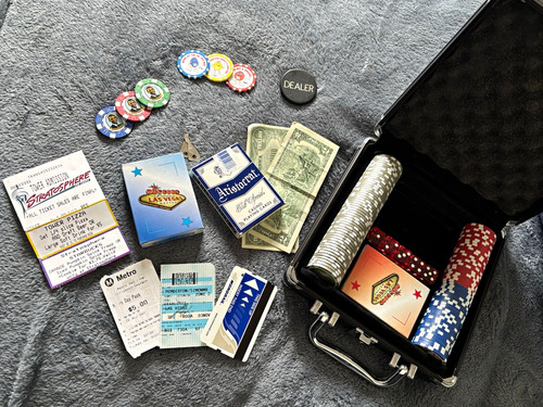 Black aluminium poker - black, set