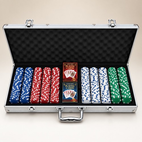 Poker chip set aluminium - set,